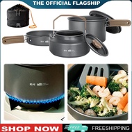 【New Arrival】 3Pcs Camping Cooking Set Camping Pots and Pans Set Outdoor Cooking Mess Kit Pots for O