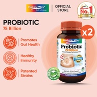 Exp: Aug 2026 [Bundle of 2] Holistic Way High Strength Probiotic 75 Billion - 30 Veg Capsules x 2 (B