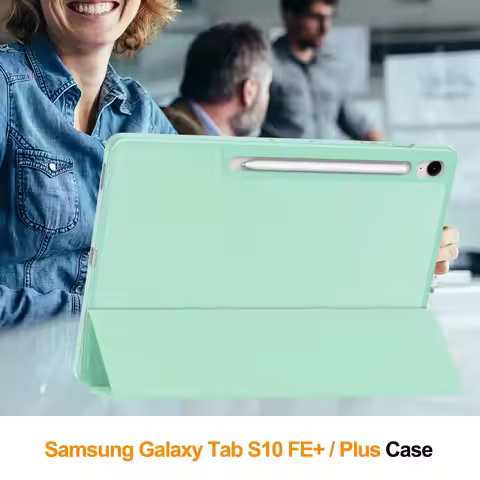 Case for Samsung Galaxy Tab S10 FE Plus 13.1 inch S10FE+ SM-X620 X626B TPU Leather Tri-Folding Sleep