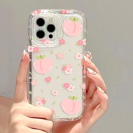 Good case🔥ส่งจากไทยใน24ชม.🔥Airbag Case สำหรับ iPhone 11 15 14 11ProMax 15Pro Max 13Promax 12 14Pro Max 7 8 Plus XR 7+ 8+ X XS Max TPU กันกระแทก Oil painting flower Case Korean style lovely Fresh flower Phone Case