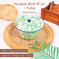 HIJAU GRIYA NATURE [COD] Blirik Basin size 18 cm + Lid | Serving Bowl Vegetable Bowl/ Striped Bowl/ 