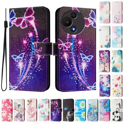 Stand Flip Leather Phone Case For TCL 60 Nxtpaper 60 XE 60 SE Nxtpaper 605 60R 5G Flip Color Color P