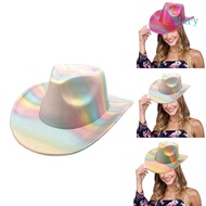 Mary Bright Cowgirl Hat for Bridal Shower Rainbow Cowgirl Hat Bachelorette Party