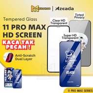 AZEADA Screen Protector For IP 11 PRO MAX Series Tempered Glass Privacy 9D Tinted Skrin Templet Kaca