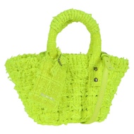 BALENCIAGA Bistro XXS 手提包 羊毛 2way 黃色 銀色 Auth 135947M