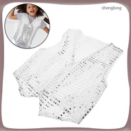Disco Children's Clothing Performance 70s Party Vest Outfits Sequin Waistcoat