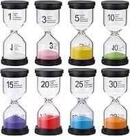 Hourglass timer, children's hourglass,8colors, sand clock 1 min/3/5/10/15/20/25/30 minutes, brush te