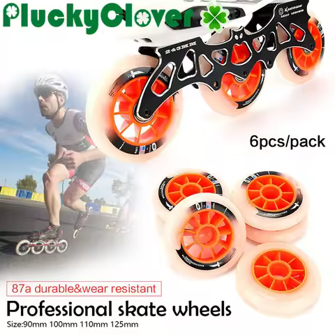 6pcs 90mm 100mm 110mm 125mm Inline Speed Skate Wheel 87a High Elastic Speed Skating Competition Roll
