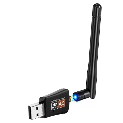 AC600 USB WiFi Adapter for PC Mac Linux, Dual Band 2.4G/5GHz Wireless Dongle with Antenna, Support W