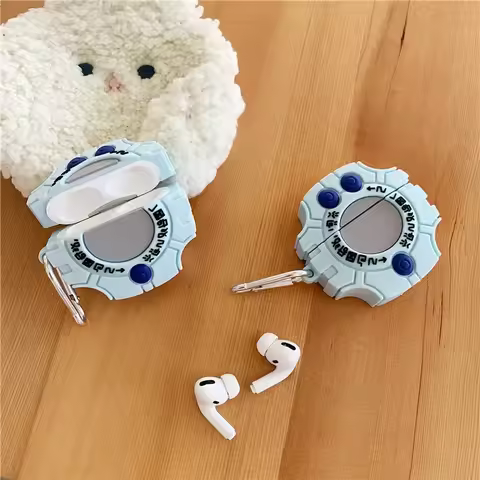 3D Cute Cartoon Digimon Monster Digivice Headphone Cases For Apple Airpods 1 2 3 Pro 4 2024 Soft Sil