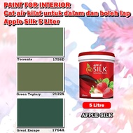 APPLE SILK Washable Interior Wall Finish 5 Litre Torrents 1758D / Green Topiary 2122A / Great Escape 1764A