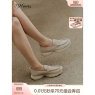 73hours Women's Shoes Autumn Channel Autumn New Style Retro Old Money Style Sports Sole Slip-On Loaf