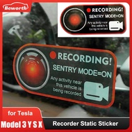 Sentry Mode Recorder Sticker For Tesla Model 3 X S Y Reminder Inner Window Caveat Warn Modified Warn