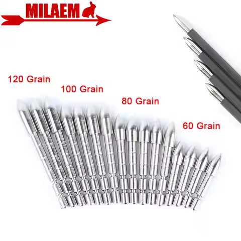 12/24pcs 60/80/100/120gr Arrowhead for ID 4.2 mm OD 5.2/5.4/5.7/6.0/6.2 mm Arrow Shaft Target Arrow 