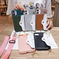 Fashion Candy Color Soft Silicone Card Slot Wallet Lanyard Phone Case Back Cover OPPO R17 R15X K1 R11 R11S PLUS R9 R9S PLUS