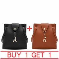 Korean Leather Crossbody Travel Ladies bag One Shoulder Sling Shoulder Bag BUY 1 GET 1