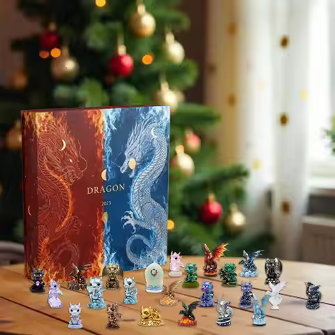 Christmas Calendar Advent 2025 Cute 2D Acrylic 24 Days Party Favors Dragon Ornament Countdown Calend