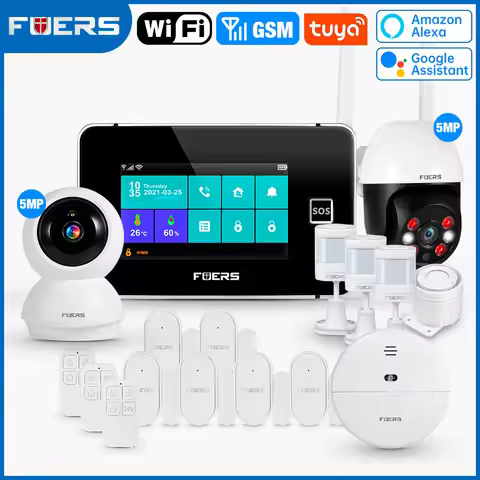 FUERS 4.3 Inch TFT Screen WiFi GSM Tuya Smart Home Security Alarm System G60B Temperature Humidity D