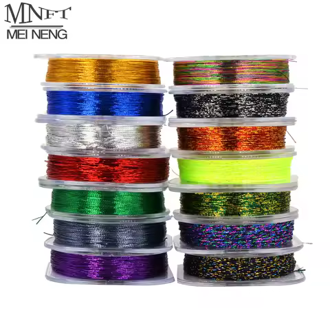 MNFT 1Pcs 50M Guide Tying Thread Rod Build Braided Line Metallic Rod Building Wrapping Thread 14 Col