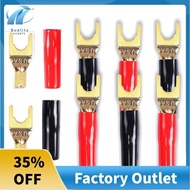 Y Plug Spade Connector for Speaker Wire,8 Pcs Y Spade Plug 45 Degree Gold Plated U Fork Spade Plug C