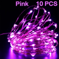 ไฟตกแต่ง LED 50 ดวง หยดน้ำ ใส่ถ่าน 2AA 3ก้อน 5เมตร 10ชิ้น ไม่แถมถ่าน