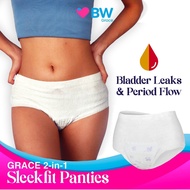 BW Grace - Sleekfit Menstrual Panties for Period Flow & Bladder Leaks (4 pcs/bag, Size M-L/L-XL)