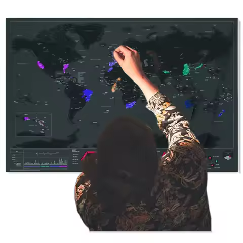 Best Selling Adventure Scratch World Atlas Wall Art Posters - Globe Travel Maps Scratch Off Layer Vi