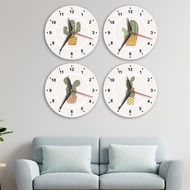 KAYU Wall Clock aesthetice Cactus Theme Unique Clock Wooden Clock
