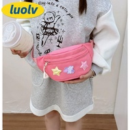 LUOLV Waist Pack, Star Canvas Waist Bag,  Kawaii Fanny Pack Women Girls Kids