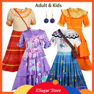 Encanto Cosplay Adult Women Isabella Mirabel Madrigal Costume Dolores Pepa Princess Dress