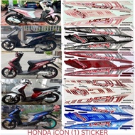 HONDA iCON BODY COVER STICKER STRIPE COVER SET (1) PINK BLACK RED WHITE BLUE