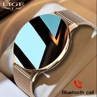 LIGE 2023 New Smart Watch Round Bluetooth Call Men Women Fitness Bracelet Custom Face Smartwatch+Box