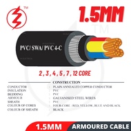 [LOOSE CUT] 1.5mm x 2C /3C /4C /5C /7C /12C Armoured Cable / Underground Cable