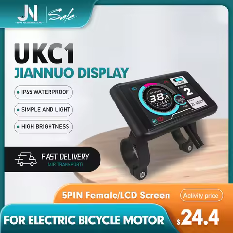 Electric Bike Display JN 24V36V48V52V60V72V LCD UKC1 Color Display 5Pins SM Waterproof Plug Use for 
