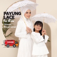 [BRIDAL UMBRELLA] Payung Lace, Payung Pengantin, Payung putih, Payung Photoshoot, MyPuteri