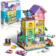 Beach House Building Set with Light, NO Compatible with Lego Friend House for Girls Age 8-12, 1346PC