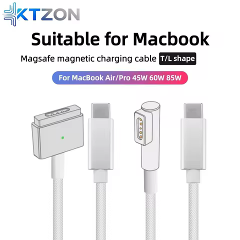 Magnetic Safe Charging Cable for MacBook, USB-C to MagSafe 1/2 Braided Cable Compatible with MacBook