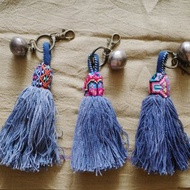 Remake 泰國手工流蘇吊飾 藍染 Aka族錫球