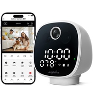 Indoor Camera with Alarm Clock, WiFi 1080P Security Camera for Home, Motion Detection Night Vision 3