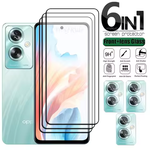 6-in-1 For OPPO A79 5G Glass OPPO A79 5G Tempered Glass Protective Full Cover Glue HD 9H Screen Prot
