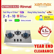 Rinnai 4.5kW RB773S 3 Burner Safety Built-in Gas Hob Replace RB-38HS Stainless Steel / Kitchen Stove
