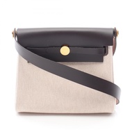 [二手] Hermes HERMES 單肩包 Herbag Zip Mini Ebene 085414CC Ecru/Ebene 皮革 帆布 Herbag Zip Mini Ecru/Ebene