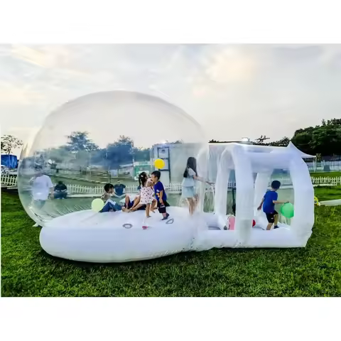 Large Inflatable Bubble House Upgraded Inflatable Bubble Tent with Jumping Base Commercial PVC Bubbl