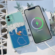 [Haojia phone case] Surfing Mountaineering Scenery เคสโทรศัพท์สำหรับ iPhone 13 12 11 Mini Pro Max ฝาครอบแม่เหล็กซุปเปอร์แม่เหล็กใส