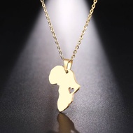 Necklace For Women Men Africa Map Gold Pendant Necklaces