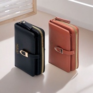 T Trendy Japanese Korean Style Short PU Wallet Zipper Style Clutch Feature Design Fashion Document B