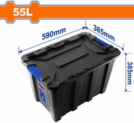590x385x385mm Thùng nhựa đen dung tích 55L Wadfow WTB3355