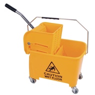 Single Bucket Cleaning Mop Press Wringer Trolley 20 Liter Trolley Bucket Wheels with Floor Mop Wring
