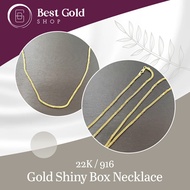 22k / 916 Gold Shiny Box Necklace