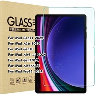 Clear safety glass film for iPad iPad Gen11 A16 Air16 Air 7/6/5/4/3/2/1, Gen 11/10/9/8/7/6/5 Mini 7/